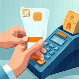 Illustration of money transaction or cash register